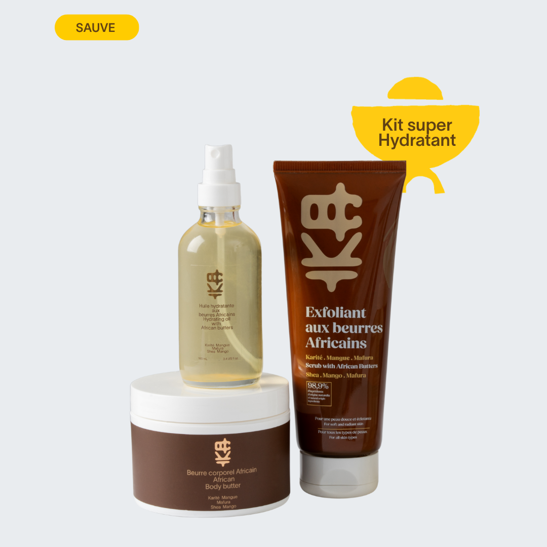 Huile corporelle + beurre corporel + exfoliant - (Trio Super hydratation)